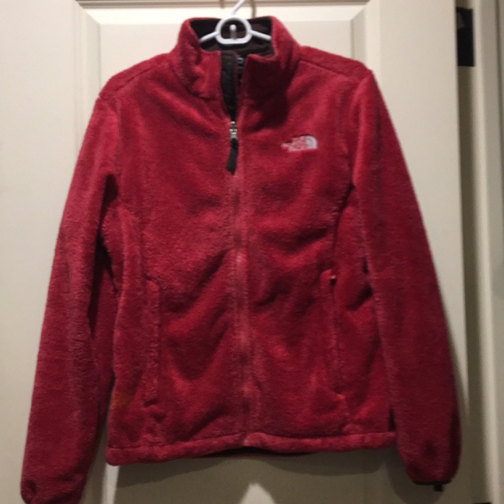 The North Face womens zip up fleece jacket zipper pockets elastic cuff size M